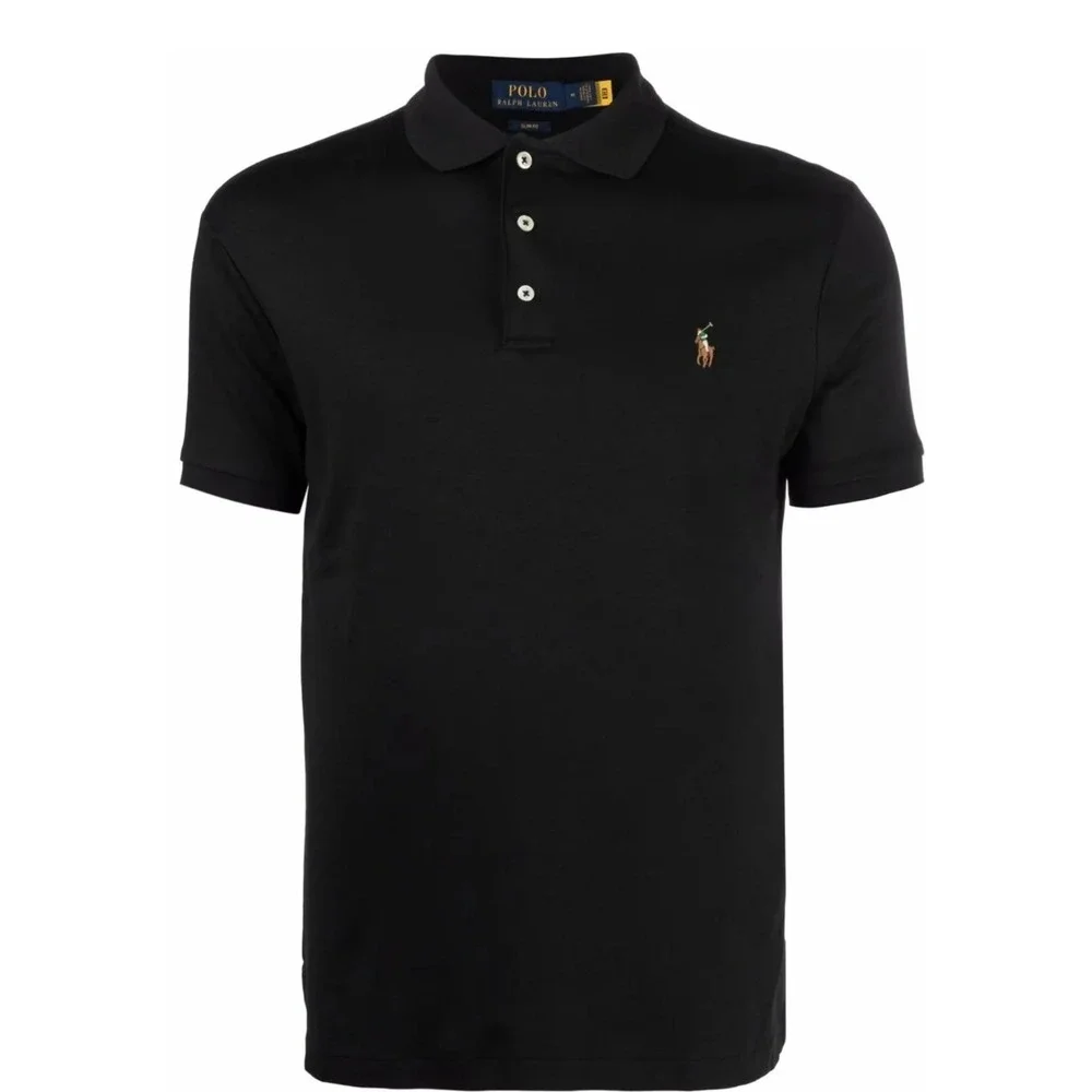 Polo Ralph Lauren Shirt Mens L Black Pima Soft Touch Classic Fit Polo XL